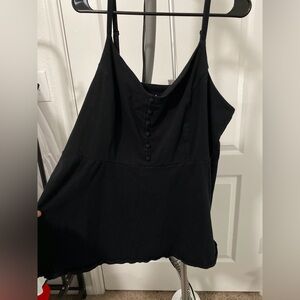 Black blouse top with buttons up the front spaghetti straps size 4